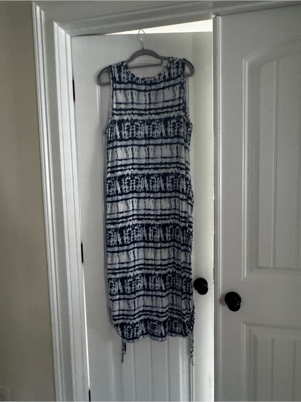 Lane Bryant Blue and White Tie-Dye Maxi Dress